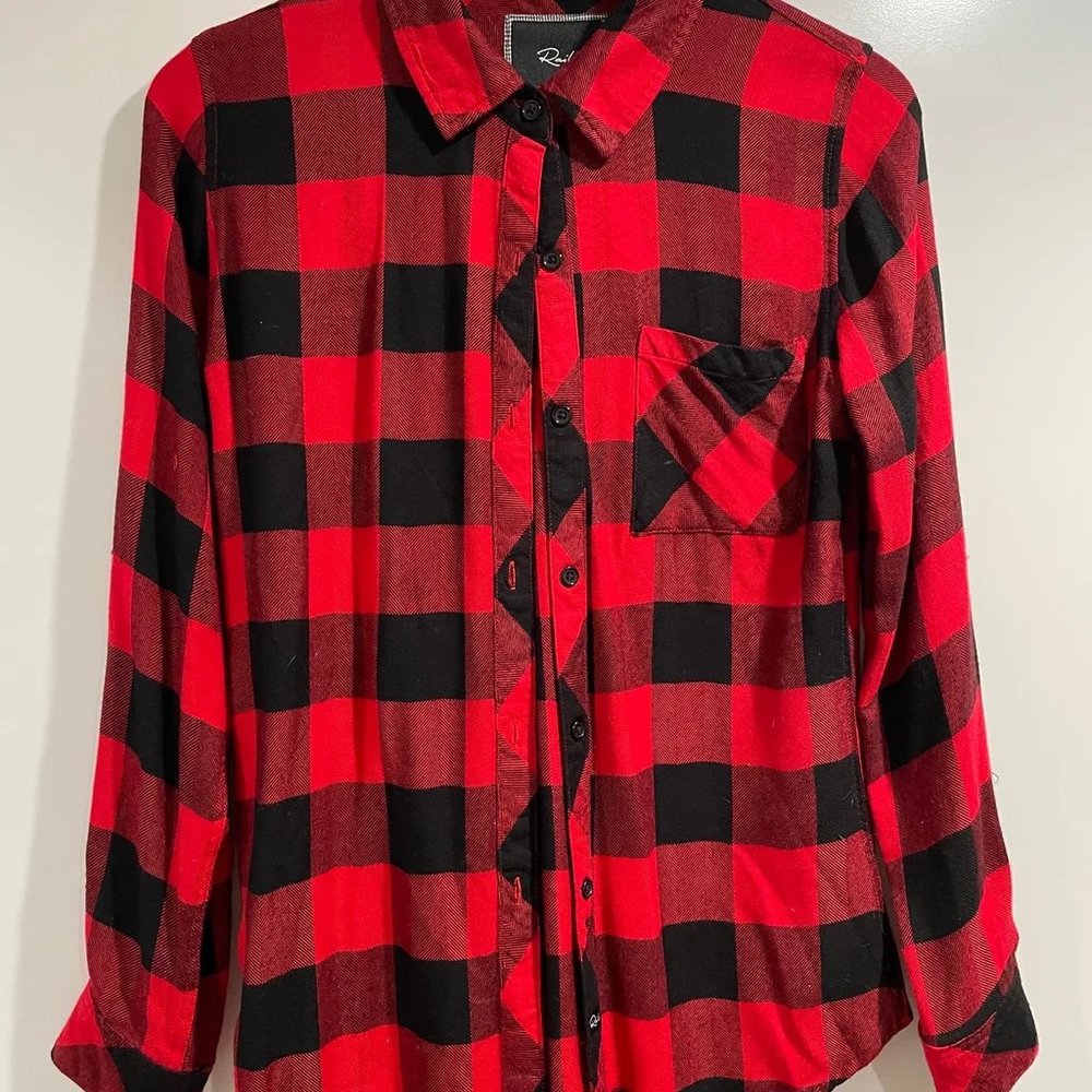 Rails Red and Black Flannel button down